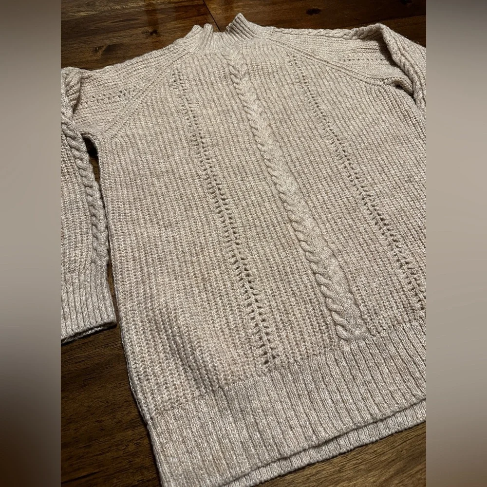 LC Lauren Conrad Mock Neck Cream Sweater - Picture 2 of 4